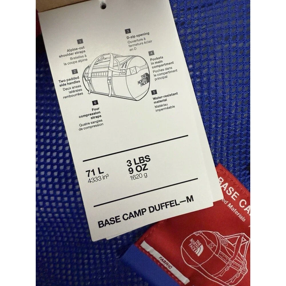 The North Face Base Camp Duffel Bag Medium 71L Travel TNF Blue /Black New $149